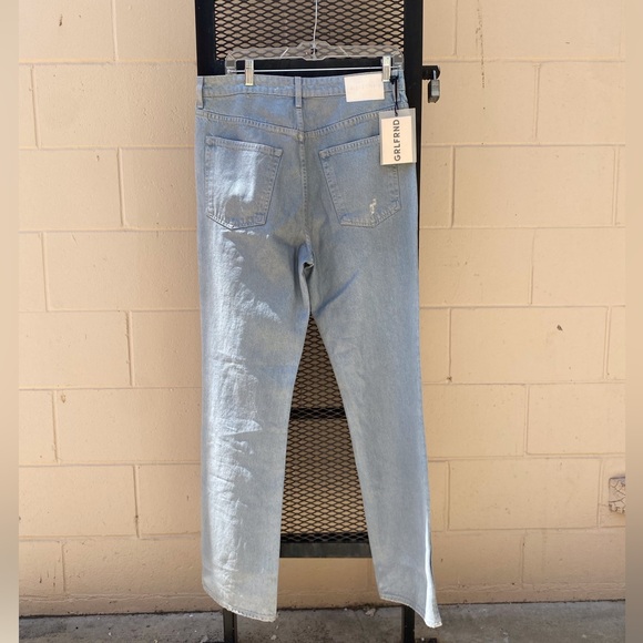 NWT GRLFRND The Harlow Coated High Rise Boot With Slit Lite Wash - Picture 5 of 16